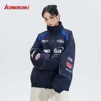 KAWASAKI 川崎 美式复古刺绣Logo宽松夹克外套