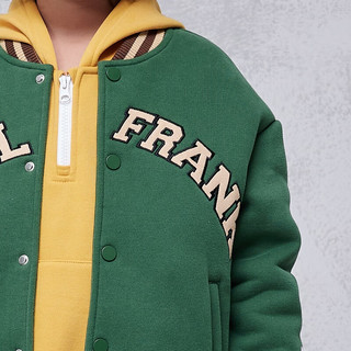 大嘴猴（paul frank）童装棒球服男女童2025冬季款潮流百搭舒适保暖中大童经典外套 279B绿色（加绒） 140