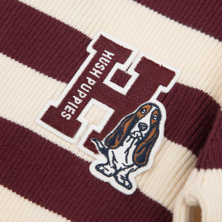 暇步士（Hush Puppies）童装儿童上衣男童2025秋季男大童舒适复古学院打底衫 波尔多红 110 cm