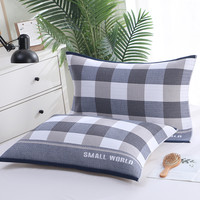 移动端：恩爱鸟 纯棉枕巾一对装 全棉纱布 加大加厚 格调深蓝