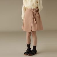 哈齿童装春季女童儿童亲子款简约百搭系带棉质a字半身裙短裙