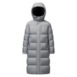 雪中飞 连帽长款羽绒服男士冬季纯色加厚极寒高充绒羽绒衣防寒羽绒外套 灰色 XL (180)
