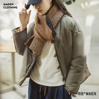 马登 MADEN两面穿单排扣棉服复古休闲棒球领棉袄通勤保暖夹棉厚外套冬女