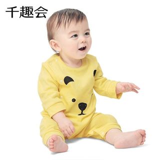日本千趣会 SENSHUKAI春款婴幼儿哈衣爬服可爱熊猫动物纯色纯棉宝宝连体衣