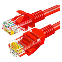 山泽（SAMZHE） 超五类千兆网线 工程级高速CAT5e类八芯双绞非屏蔽网络跳线 家用电脑网络连接 红色