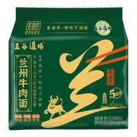 五谷道场 五谷道場 非油炸方便面地道兰州牛肉115g*5袋 泡面袋装