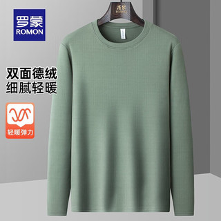 罗蒙（ROMON）德绒针织衫男秋季新款纯色毛衣中青年时尚百搭打底衫 302铁灰 L 175（建议120-140斤）