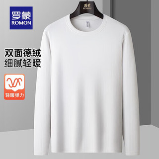 罗蒙（ROMON）德绒针织衫男秋季新款纯色毛衣中青年时尚百搭打底衫 302铁灰 L 175（建议120-140斤）