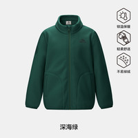 伯希和儿童抓绒衣摇粒绒外套女户外秋季保暖男童防风冲锋衣内胆 深海绿