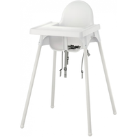 宜家（IKEA）ANTILOP安迪洛高脚椅宝宝餐椅婴儿餐椅儿童椅学坐椅多功能椅子 白色含托盘