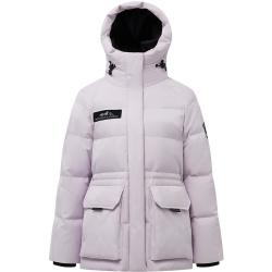 波司登 25极寒羽绒服女短款90鹅绒收腰显瘦连帽保暖外套B250242302 冰穹提花紫9ER2 S 160/84A 体重约100-110斤