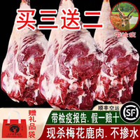 芬氏 梅花鹿肉 新鲜带皮鹿腩 3斤