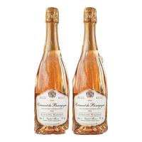 菲特瓦【传统香槟法】法国原瓶起泡白葡萄酒赠香槟杯中秋 勃艮第桃红起泡酒 750ml双支装
