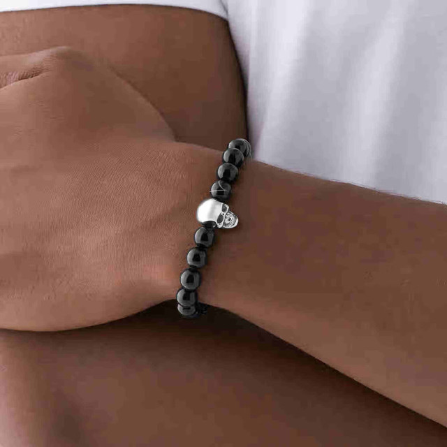 有券的上：DIESEL 迪赛 手链男士半宝石DX1381040