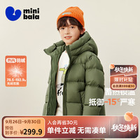 迷你巴拉 MINI BALA 【热Hi2.0】男女童发热抗寒羽绒服宝宝亲子羽绒外套 军绿40619 180