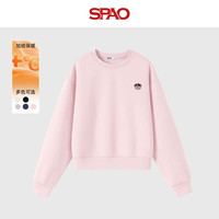 SPAO圆领短款加绒卫衣男女2025冬季新款加厚保暖内搭上衣SPWY25AW18XY