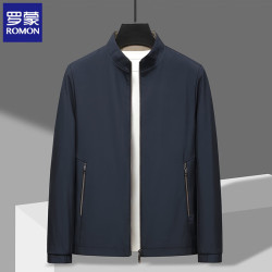 罗蒙 男士立领夹克衫外套2026秋季新款 藏青 XL (建议体重135-150斤)