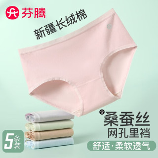 FENTENG 芬腾 女士内裤 紫色/肤色/粉色/浅绿/浅兰 5条 M