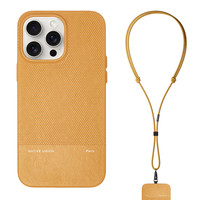 Native Union适用苹果17手机壳iPhone17/16 Pro Max保护套防摔超薄全包硬壳MagSafe磁吸带挂绳皮质男高级 【落日黄】手机壳+背带