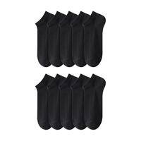 剑蔓纯棉10A级抗菌防臭船袜纯棉女袜女夏季网眼薄款不掉跟白色短袜 拍1发10黑色【包含共发 10双 均码