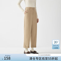 范思蓝恩 高腰直筒九分烟管裤 女士休闲裤