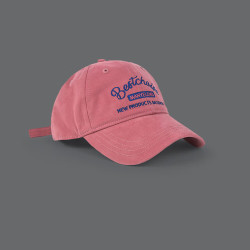 酒风学长 显脸小棒球帽女原创美式复古百搭软顶鸭舌帽子男潮 烟粉色 m54-59cm