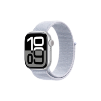 国家补贴、限地区：苹果 Apple Watch Series 10 GPS款 智能手表 42mm 银色铝金属表壳 青云色回环式运动表带