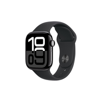 苹果 Apple Watch Series 10 智能手表 GPS款 42mm 亮黑色铝金属表壳 黑色橡胶表带 M/L