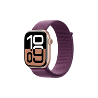 苹果 Apple Watch Series 10 GPS+蜂窝网络 智能手表 46mm 玫瑰金色铝金属表壳 梅子色回环式运动表带