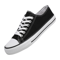 意利船长休闲鞋男女经典star帆布鞋低帮透气运动板鞋 A21203 黑色女款 38 黑色（女款）