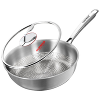 欧乐菲（OLOFE）无涂层钛加深煎炒锅老关东锤纹晶钢钛0涂层煎炒两用多功能锅28cm