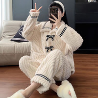 宝娜斯 小香风家居服套装 白色 均码