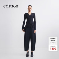 edition 羊毛弧形弯刀裤 黑色 S 女士休闲裤