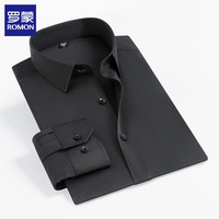 罗蒙 纯色衬衫男士  黑色 38