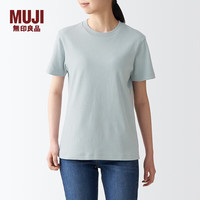 MUJI 無印良品 无印良品（無印良品 MUJI） 女式 双罗纹织 T恤 休闲百搭 短袖女夏季薄荷曼波风 浅绿色
