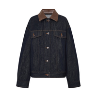 MO&Co. MBE3JKTT07 可拆卸皮领 牛仔蓝色 M/165 牛仔夹克