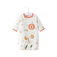 舒贝怡新生儿连体衣春季薄款哈衣初生婴儿衣服春装宝宝长袖爬服 狮子白色 90cm (18-24个月)