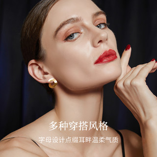 JAY欧美夸张C字耳钉2025高级感耳饰金色耳环复古耳钉女