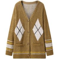 太平鸟女装毛衣【京东独享】针织衫中长款外套女秋装软糯 咖色 S