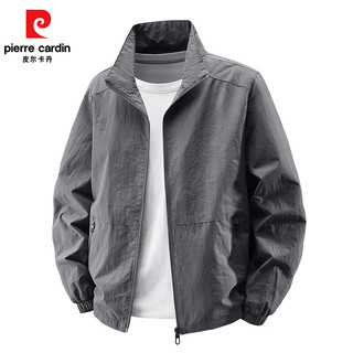 皮尔卡丹（pierre cardin）2025秋季新款立领夹克外套男纯色百搭休闲上衣时尚户外运动外套款 黑色 M