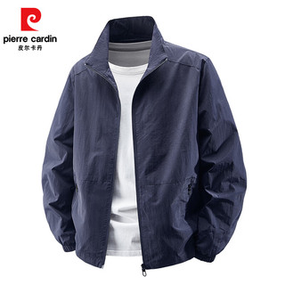 皮尔卡丹（pierre cardin）2025秋季新款立领夹克外套男纯色百搭休闲上衣时尚户外运动外套款 黑色 M