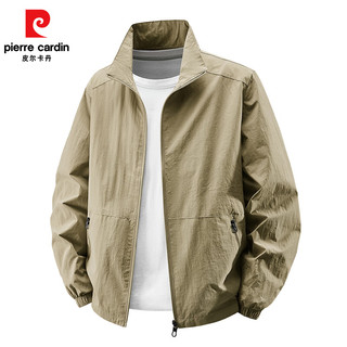 皮尔卡丹（pierre cardin）2025秋季新款立领夹克外套男纯色百搭休闲上衣时尚户外运动外套款 黑色 M