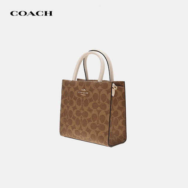 今日必买：COACH 女包 CALLY琴谱包手提斜挎包 棕色CBQ34