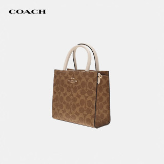 今日必买：COACH 女包 CALLY琴谱包手提斜挎包 棕色CBQ34