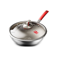 康巴赫纯钛煎炒锅无涂层蜂窝钛锅平底不粘锅30cm【采销严选】电磁炉通用