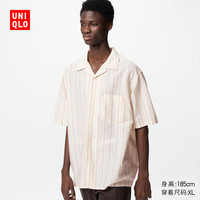 UT 优衣库男装女装棉麻条纹衬衫/短袖衬衣开衫休闲477902