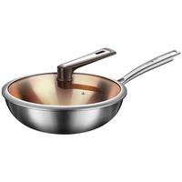 移动端、京东百亿补贴：SSGP 不锈钢炒锅家用316L食品级加厚无涂层圆底炒菜锅店 外壁防烧黑32cm--赠可立盖+附耳