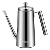 美厨（maxcook）油壶316不锈钢油瓶 调料调味瓶大容量 带滤网宽口1000ml MCPJ2881 316不锈钢含滤网1000ml