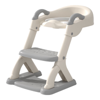 盟石儿童马桶坐便器辅助器坐便圈1-3-5-12岁宝宝可折叠婴儿阶梯小马桶 【升级稳固三角】 北欧灰 -PP硬垫