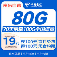 中国电信流量卡19月租全国通用5G手机卡电话卡长期星卡纯上网低月租非无限永久大王